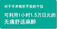 1小时1.5万日元的舒适无痛麻醉
